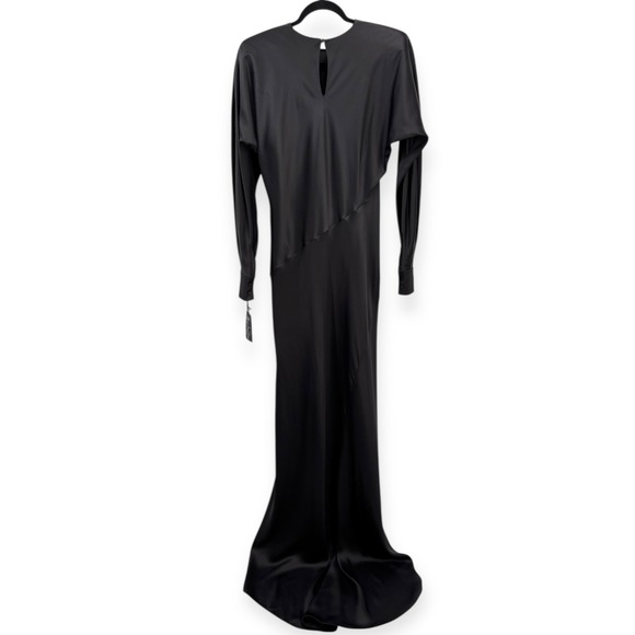 NWT Valentino Garavani Black Silk Satin Gown Le Noir Fall 24 $11,500 - Size US 8 - Picture 11 of 16